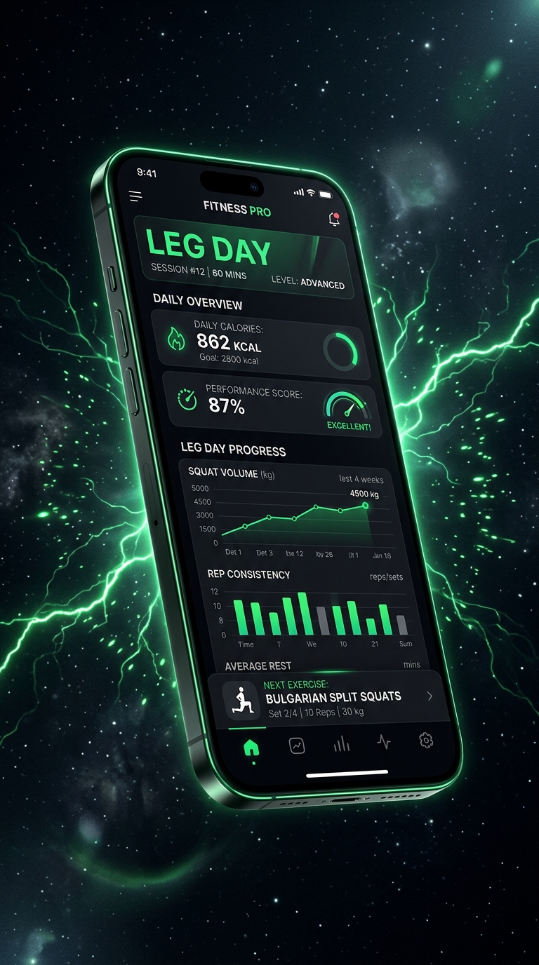 Powerzone App Mockup en Smartphone